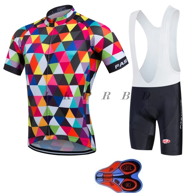 FASTCUTE cycling jersey 9D GEL bib Radfahren Jersey Multicolor Fahrrad Kurzarm Sport Radfahren Kleidung maillot Radtrikot sets