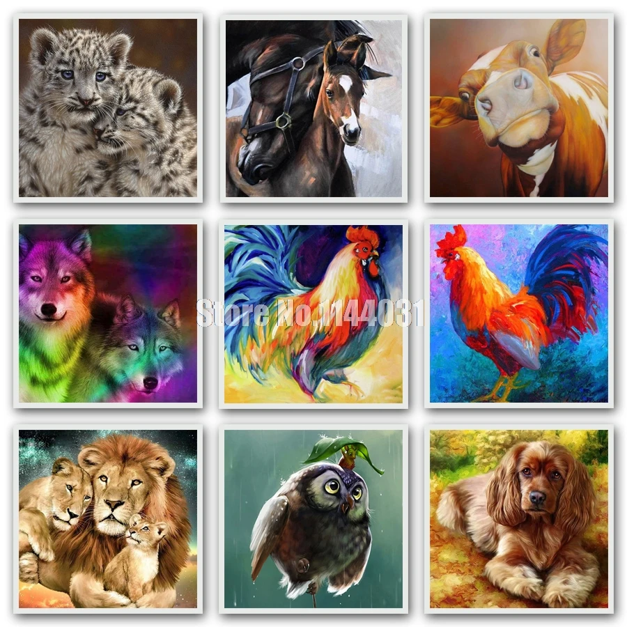 5D Diy Diamond Painting Cross Stitch Horse Chicken Dog Lion Cat Parrot Diamond Mosaic Animal Embroidery Full Rhinestones Gift
5D Diy Diamond Painting Cross Stitch Horse Chicken Dog Lion Cat Parrot Diamond Mosaic Animal Embroidery Full Rhinestones Gift