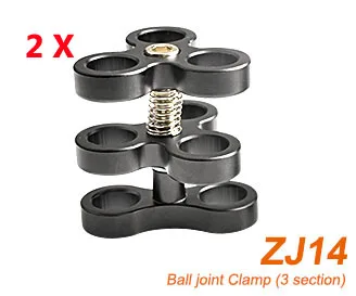 2pcs/lot Aluminum Ball Joint Arms 3 Section Clamp Orcatorch ZJ14 Lamp Holder For Diving Underwater Photography Torch
2pcs/lot Aluminum Ball Joint Arms 3 Section Clamp Orcatorch ZJ14 Lamp Holder For Diving Underwater Photography Torch