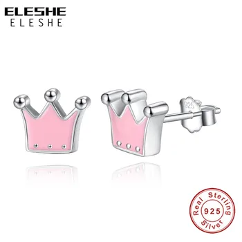 ELESHE New Fashion Simple Pink Enamel Crown Stud Earrings for Women Statement 925 Sterling Silver Earrings Engagement Jewelry
ELESHE New Fashion Simple Pink Enamel Crown Stud Earrings for Women Statement 925 Sterling Silver Earrings Engagement Jewelry