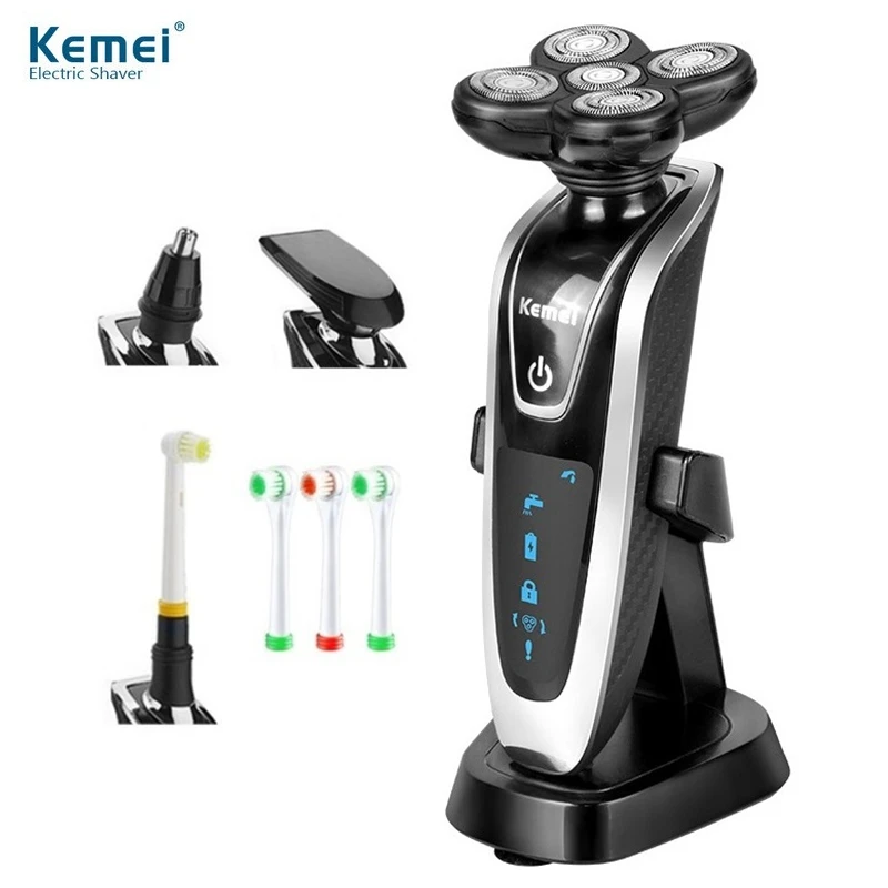 4 in1 kit washable Electric Shaver rechargeable 5D Electric Shaving Razors for Men Rotating beard nose ear trimmer+toothbrush*4
4 in1 kit washable Electric Shaver rechargeable 5D Electric Shaving Razors for Men Rotating beard nose ear trimmer+toothbrush*4