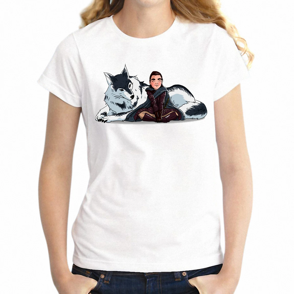 Women's T-shirt Arya and Nymeria the Direwolf Awesome Game of Thrones Artsy tshirt Girl's tshirt Harajuku Streetwear tees tops
Women's T-shirt Arya and Nymeria the Direwolf Awesome Game of Thrones Artsy tshirt Girl's tshirt Harajuku Streetwear tees tops