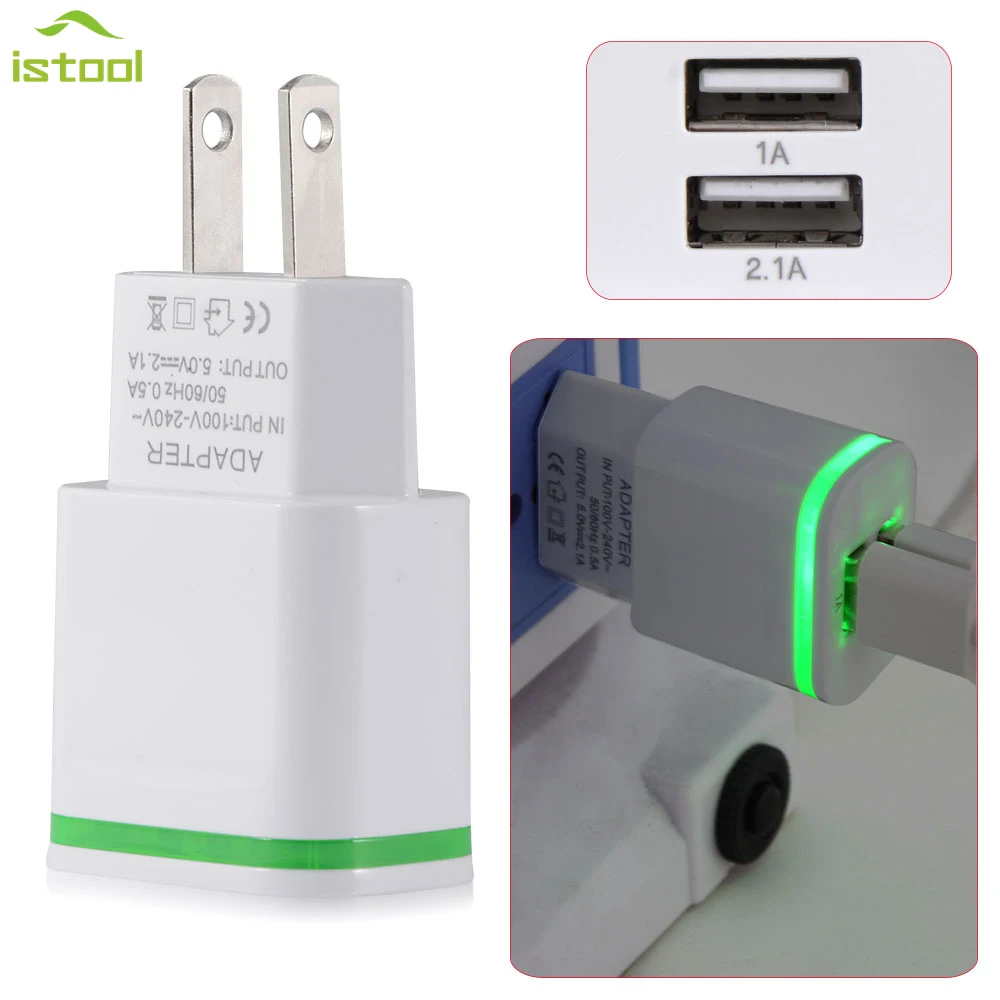 2 USB Ports Outputs Power Adapter with Light Indicator USB Phone Charger LED Display EU/US Plug Wall Adapter for iPhone iPad
2 USB Ports Outputs Power Adapter with Light Indicator USB Phone Charger LED Display EU/US Plug Wall Adapter for iPhone iPad
