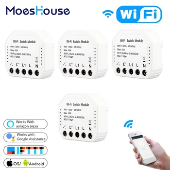 Wifi Smart Light Switch Diy Breaker Module 90V-130V Smart Life/Tuya APP Remote Control,Works with Alexa Echo Google Home 2 Way
Wifi Smart Light Switch Diy Breaker Module 90V-130V Smart Life/Tuya APP Remote Control,Works with Alexa Echo Google Home 2 Way