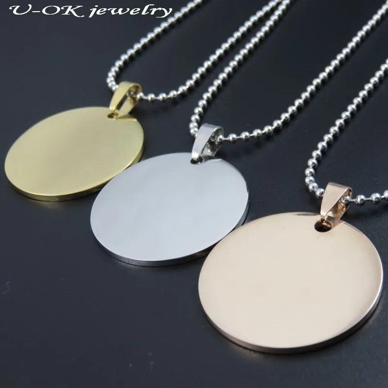 Gold-color/Rose Gold Color 316L Stainless Steel Round Dog Tags Pendant Stainless Steel Silver Dog Tags Necklace Fashion Jewelry
Gold-color/Rose Gold Color 316L Stainless Steel Round Dog Tags Pendant Stainless Steel Silver Dog Tags Necklace Fashion Jewelry