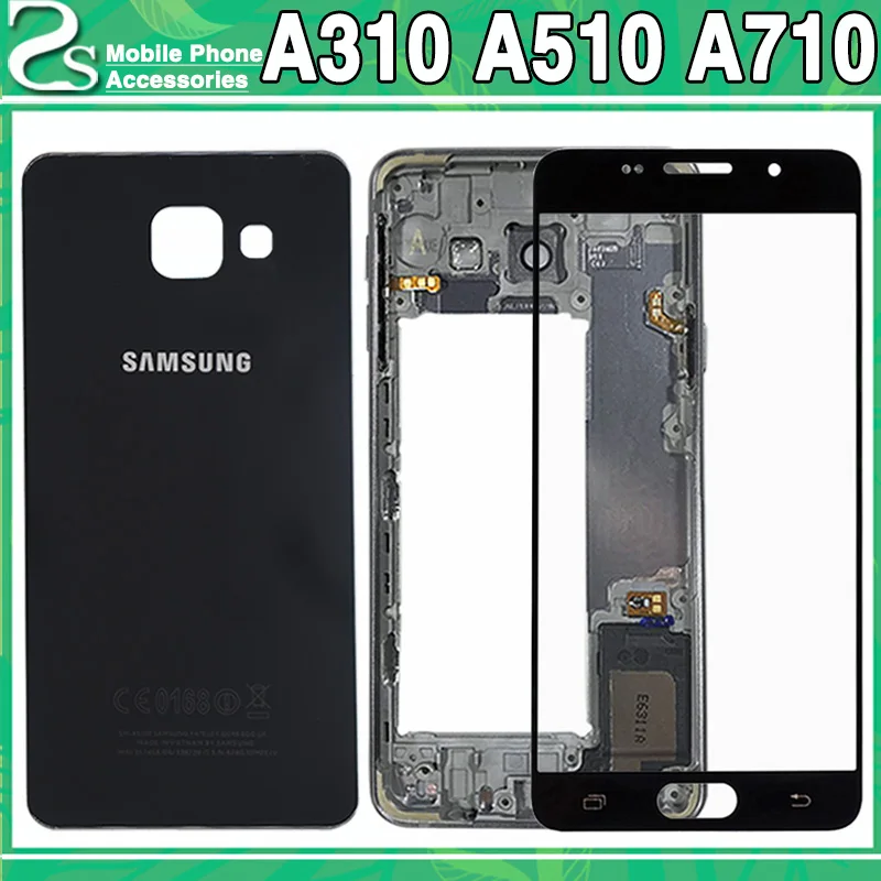 New A310 Full Housing For Samsung GALAXY A3 A310F A5 A510F A710 2016 Back Cover+ Middle Frame+Front Glass Lens+Frame Sticker
New A310 Full Housing For Samsung GALAXY A3 A310F A5 A510F A710 2016 Back Cover+ Middle Frame+Front Glass Lens+Frame Sticker