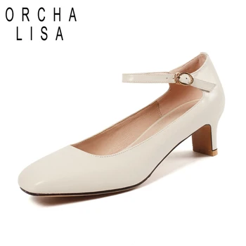 ORCHA LISA Women's short heel Pumps Brand Ladies OL square Toe Low heel Shoes Genuine Leather Beige Pump C996
ORCHA LISA Women's short heel Pumps Brand Ladies OL square Toe Low heel Shoes Genuine Leather Beige Pump C996