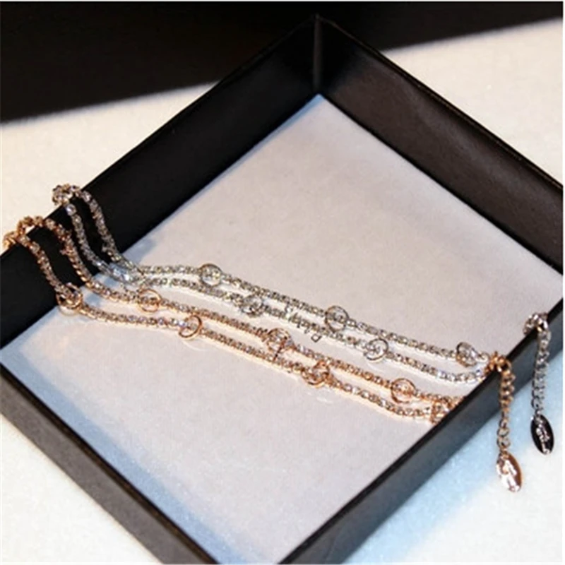 Delicate Full Rhinestone Bracelets for Women Bijoux Double Layers Gold Silver Colors Chains Bracelet Fashion Jewelry Gift
Delicate Full Rhinestone Bracelets for Women Bijoux Double Layers Gold Silver Colors Chains Bracelet Fashion Jewelry Gift