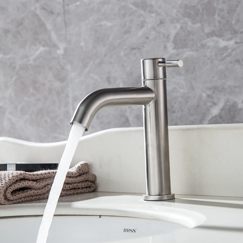 304 Stainless Steel Basin faucet Rust and corrosion resistance bathroom kitchen single cold water faucet Torneira Cozinha DOODII10