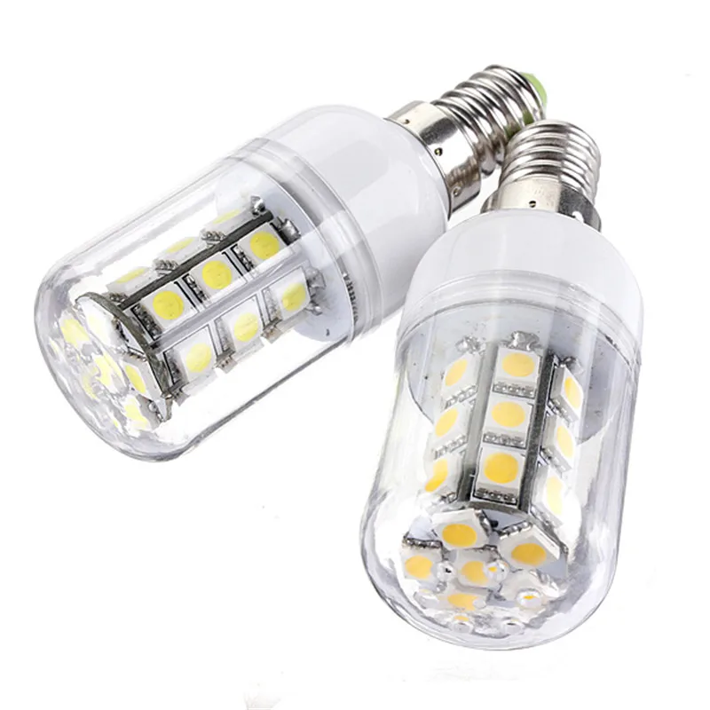 

E14 Energy Saving Corn Light Bulb 3W 350LM 27 LED 5050 SMD Lamp Bulbs AC/DC12V Pure/Warm White