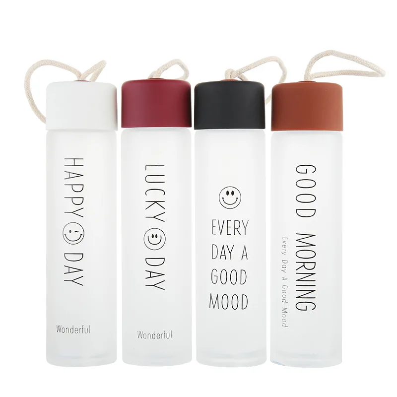 Smile Words Print Design 360ml Fresh Sport Style Glass Water Bottle Portable Bicycle Tour Solid Transparent Office Bottle
Smile Words Print Design 360ml Fresh Sport Style Glass Water Bottle Portable Bicycle Tour Solid Transparent Office Bottle