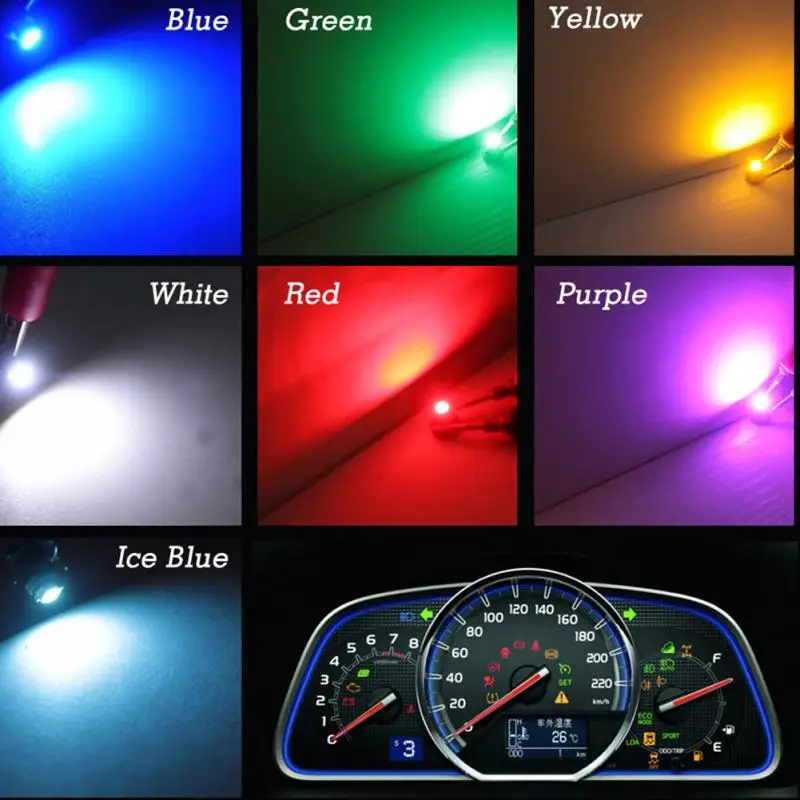 2018 New 10Pcs DC12V 0.2W Indicator Light Bulb T3 LED 3528 SMD Car Cluster Gauges Dashboard Instrument Panel Side Turn Lamp
2018 New 10Pcs DC12V 0.2W Indicator Light Bulb T3 LED 3528 SMD Car Cluster Gauges Dashboard Instrument Panel Side Turn Lamp