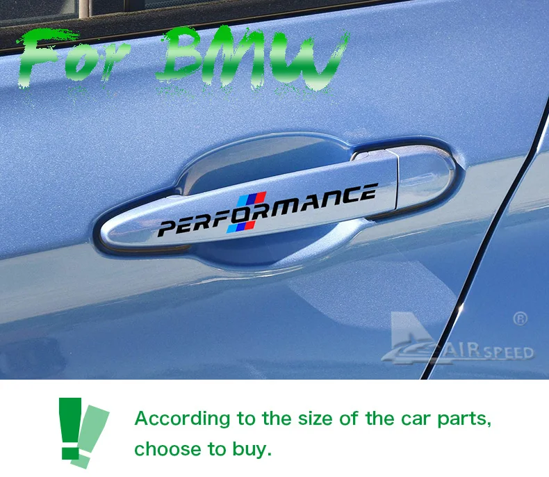 Airspeed Car Stickers M Performance Auto Sticker Door Handle Decal Accessories for BMW E46 F30 E90 E60 F20 F10 E36 E39 E87 E70 (1)