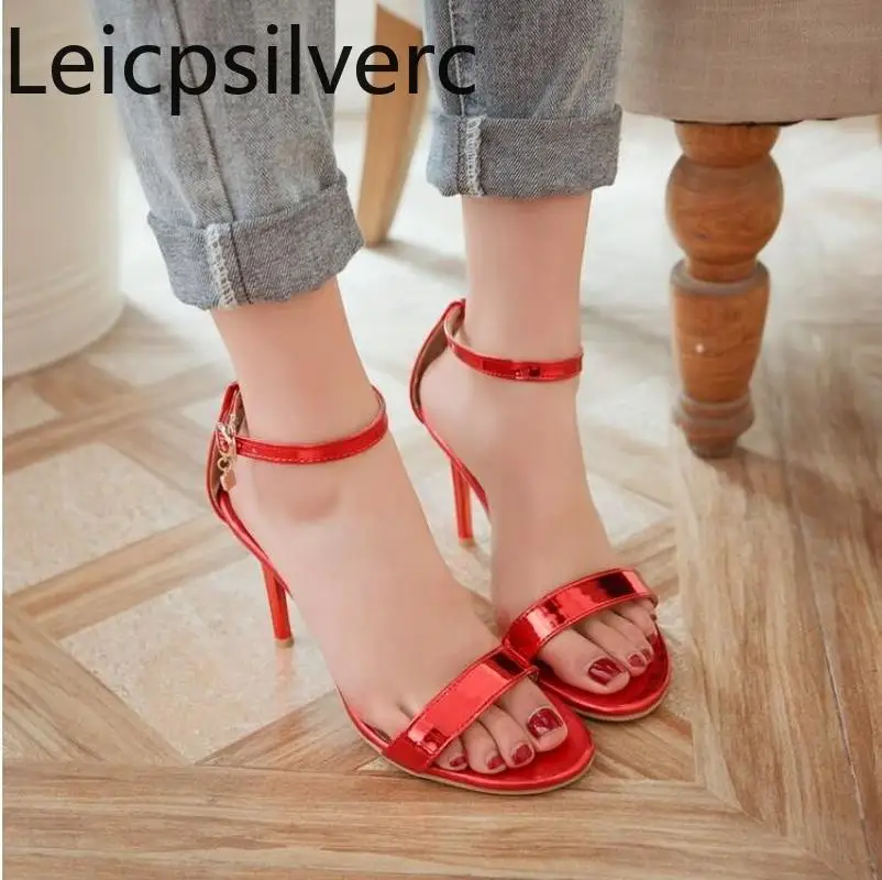 Women's Sandals summer new style fashion Sexy Fine heel Buckle Open toe Women's shoes red white purple plus size 30-50
Women's Sandals summer new style fashion Sexy Fine heel Buckle Open toe Women's shoes red white purple plus size 30-50