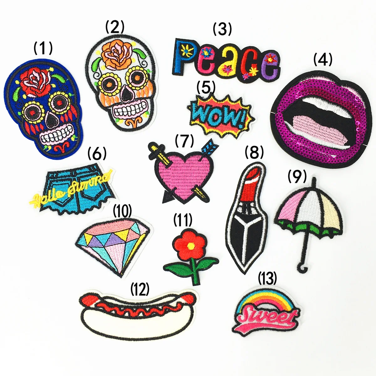 Various Cartoon death skull peace doodle Patch Embroidered Applique Sewing Patch Clothes Stickers Garment Apparel Accessories.
Various Cartoon death skull peace doodle Patch Embroidered Applique Sewing Patch Clothes Stickers Garment Apparel Accessories.