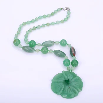 Natural Stone Flower Pendant Crystal Jewelry For Women Jade Necklace green Hand Carved Crystal Amulets And Talismans Accessories
Natural Stone Flower Pendant Crystal Jewelry For Women Jade Necklace green Hand Carved Crystal Amulets And Talismans Accessories