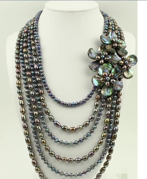 FREE SHIPPING BEAUTIFUL 6stards Abalone Shell FW pearl flower necklace # HOT sell
FREE SHIPPING BEAUTIFUL 6stards Abalone Shell FW pearl flower necklace # HOT sell