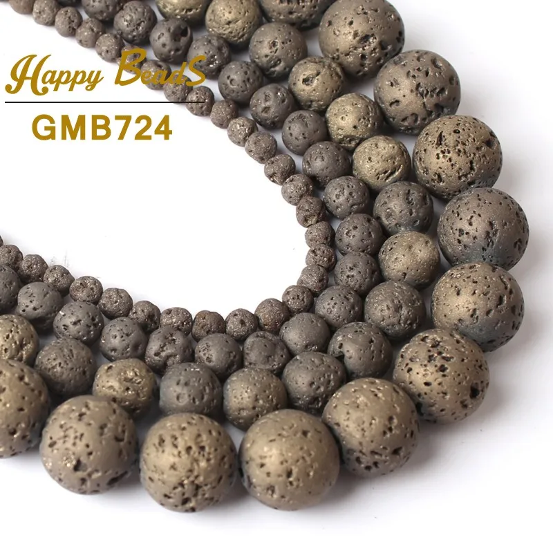 Natural Gun Gold Plating Lava beads Volcanic Rock Top Quality Round Stone Loose beads For Jewelry Making DIY Bracelets Necklace
Natural Gun Gold Plating Lava beads Volcanic Rock Top Quality Round Stone Loose beads For Jewelry Making DIY Bracelets Necklace