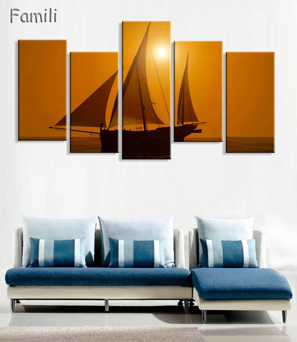 5Pieces Wall Art Painting Fantasy Ship Sail Boat In Lake Sunset Prints On Canvas Oil For Home Modern Decoration Print Painting
5Pieces Wall Art Painting Fantasy Ship Sail Boat In Lake Sunset Prints On Canvas Oil For Home Modern Decoration Print Painting