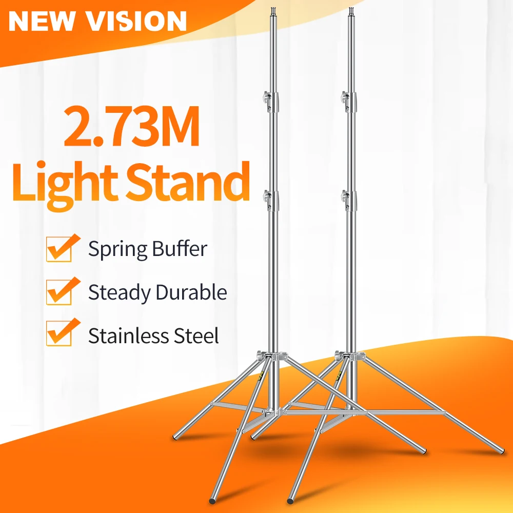 2pcs Stainless Steel 2.73M Heavy Duty Light Stand Tripod with for Photo Studio Softbox Video Flash Umbrellas Reflector Lighting
2pcs Stainless Steel 2.73M Heavy Duty Light Stand Tripod with for Photo Studio Softbox Video Flash Umbrellas Reflector Lighting