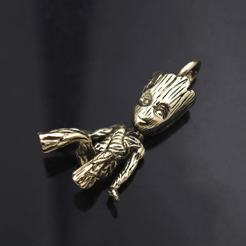 4-6CM-Solid-Pure-Copper-Tree-Man-Groot-Keychain-Pendant-Brass-Car-Motorcycle-Keychain-Pendant-EDC (1)