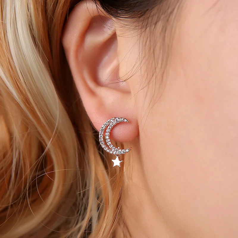 2019 NEW Lovely Gold Stainless Steel Double Star Moon Stud Earrings for Women Korean Earrings Set 3 ear Hole Jewelry Accessories
2019 NEW Lovely Gold Stainless Steel Double Star Moon Stud Earrings for Women Korean Earrings Set 3 ear Hole Jewelry Accessories