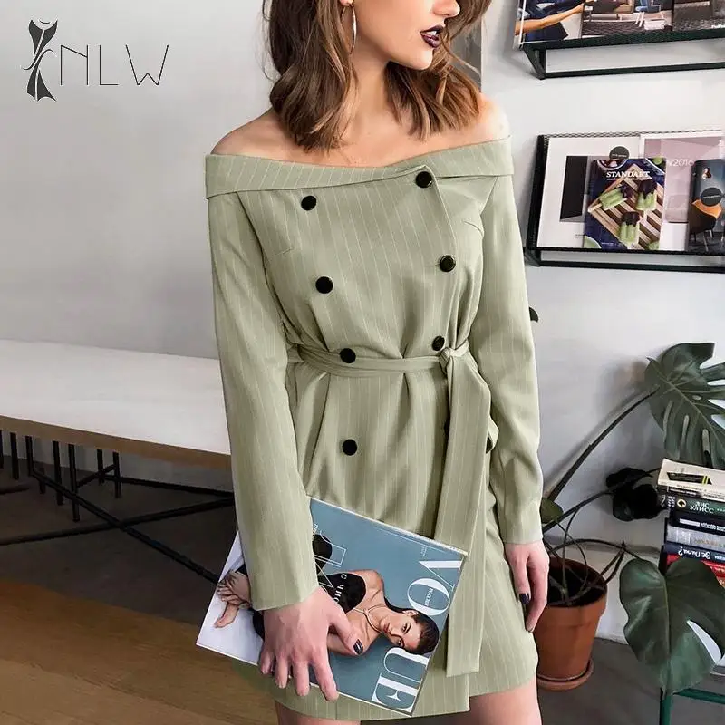 NLW Sexy Off Shoulder Winter Dress 2019 Women Elegant Short Party Dress Long Sleeve Sash Office Mini Blazer Dress Vestidos
NLW Sexy Off Shoulder Winter Dress 2019 Women Elegant Short Party Dress Long Sleeve Sash Office Mini Blazer Dress Vestidos