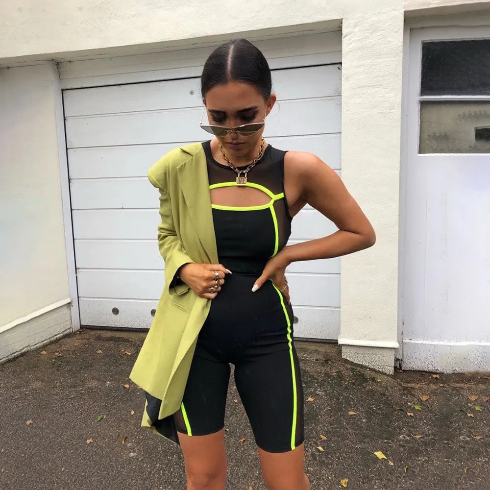 Hollow Out Skinny Patchwork Playsuits Women High Street Sport Stretch Mesh Shorts Ladies Sleeveless Fishnet Jumpsuits cwp0106-5
Hollow Out Skinny Patchwork Playsuits Women High Street Sport Stretch Mesh Shorts Ladies Sleeveless Fishnet Jumpsuits cwp0106-5