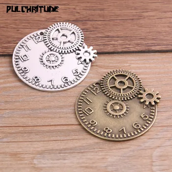 2PCS 43*46mm Two Color Vintage Metal Zinc Alloy Steampunk Gear Clock Charms Fit Jewelry Pendant Charms Makings
2PCS 43*46mm Two Color Vintage Metal Zinc Alloy Steampunk Gear Clock Charms Fit Jewelry Pendant Charms Makings
