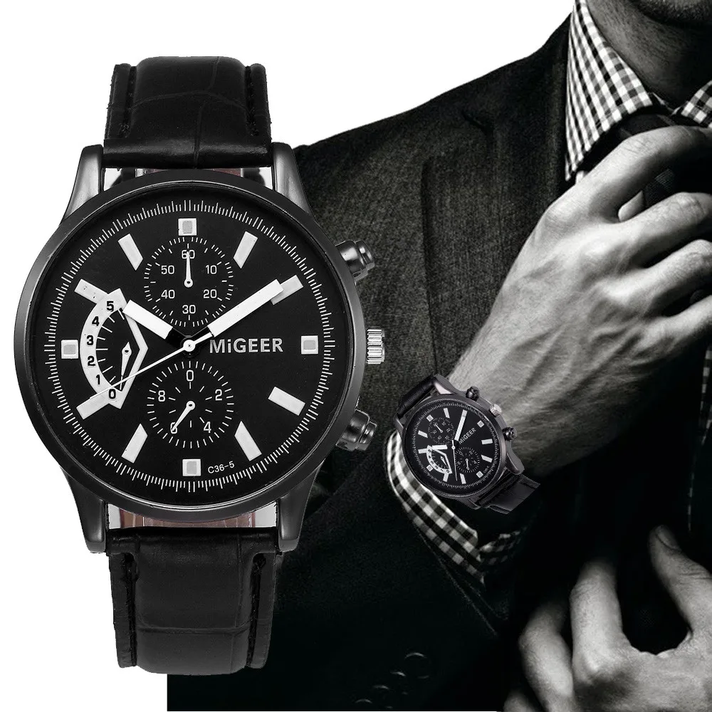 Best Selling Fashion Men Watch Creative Retro Design Leather Band Analog Alloy Quartz Wrist Montre homme Wd3 | Наручные часы