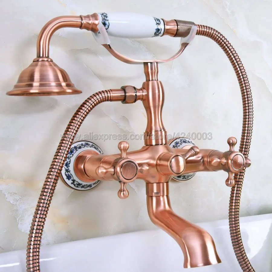 Antique Red Copper Brass Bathroom Tub Faucet W/Hand Shower Sprayer Clawfoot Mixer Tap Wall Mounte Kna337
Antique Red Copper Brass Bathroom Tub Faucet W/Hand Shower Sprayer Clawfoot Mixer Tap Wall Mounte Kna337