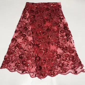 2019 high-quality red gauze African lace fabric 3D sequined embroidery French Nigerian lace fabric, dress fabric YYZ23088
2019 high-quality red gauze African lace fabric 3D sequined embroidery French Nigerian lace fabric, dress fabric YYZ23088