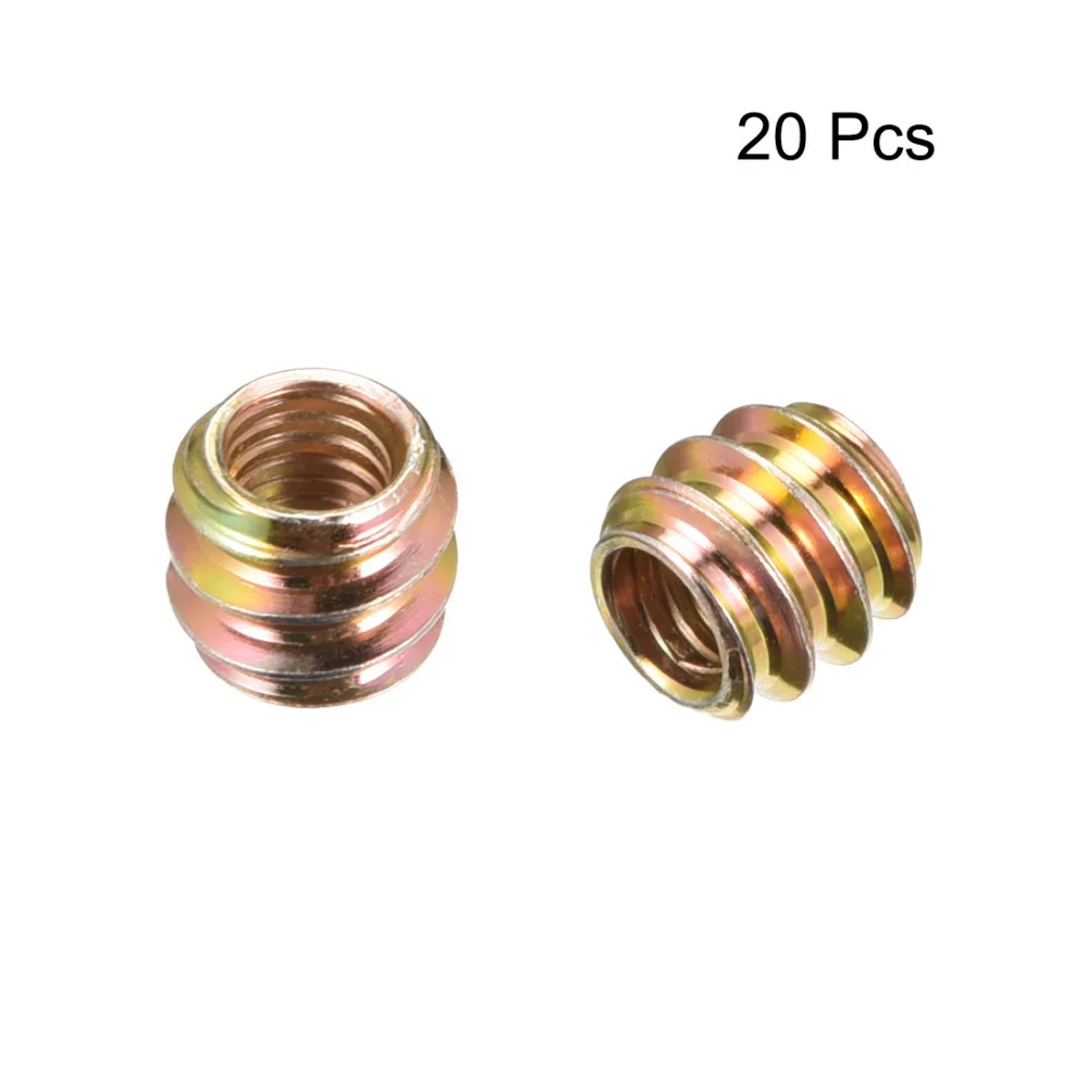 Uxcell 20pcs/lot Furniture Hardwere Fasteners Parts Carbon Steel Zinc Plated M6 Threaded Insert Nut 10/12/15/17/20/25mm
Uxcell 20pcs/lot Furniture Hardwere Fasteners Parts Carbon Steel Zinc Plated M6 Threaded Insert Nut 10/12/15/17/20/25mm