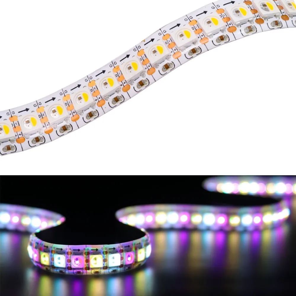 LED RGBW 4 in 1 strip DC5V 1m/4m/5m SK6812 (similar ws2812b ) 30/60/144 leds/pixles/m;individual addressable IP30/IP67 White PCB
LED RGBW 4 in 1 strip DC5V 1m/4m/5m SK6812 (similar ws2812b ) 30/60/144 leds/pixles/m;individual addressable IP30/IP67 White PCB