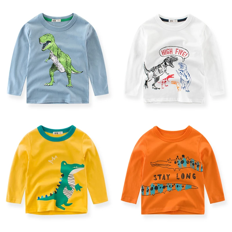 Boys T Shirts Autumn Long Sleeve Tops Kids Printing Cotton Sweatshirt Children Clothing | Мать и ребенок
