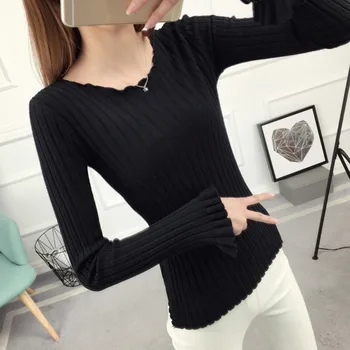 Women Fashion O-Neck Ruffles Sweaters Slim Fit Ladies Casual Solid Color Autumn Winter Sweater Basic Long Sleeve Pullover Top
Women Fashion O-Neck Ruffles Sweaters Slim Fit Ladies Casual Solid Color Autumn Winter Sweater Basic Long Sleeve Pullover Top