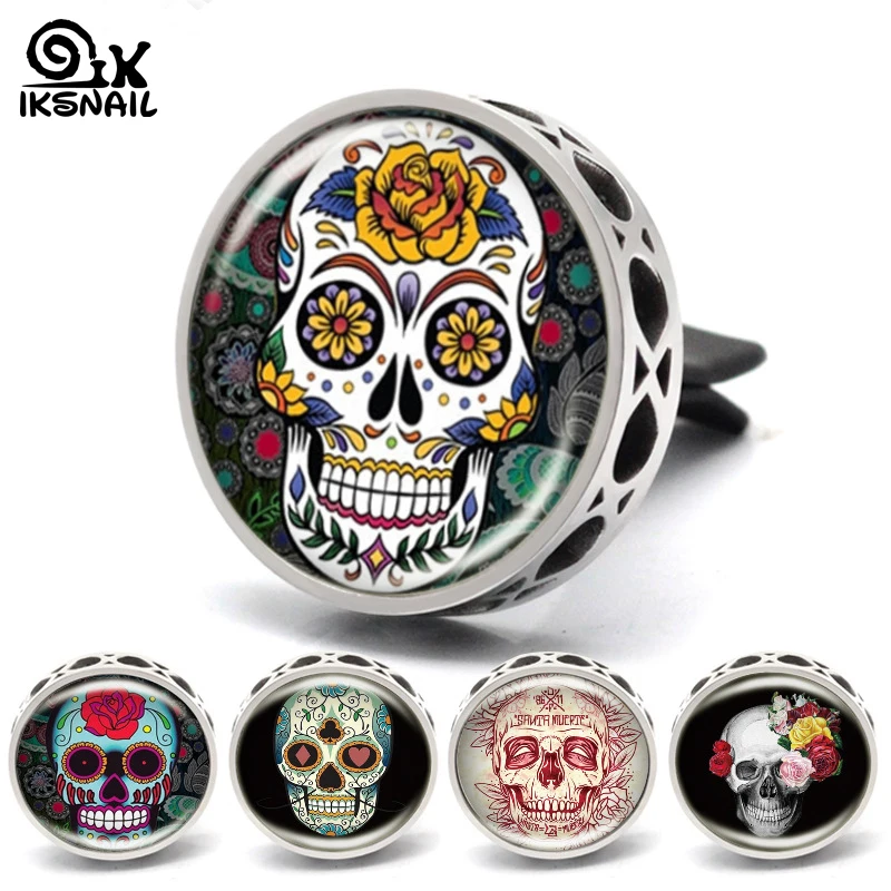 IKSNAIL Car Air Freshener Auto Air Outlet Fragrant Essential Oil Clip Ornate Skull Photo Design Stainless Steel Perfume Diffuser
IKSNAIL Car Air Freshener Auto Air Outlet Fragrant Essential Oil Clip Ornate Skull Photo Design Stainless Steel Perfume Diffuser