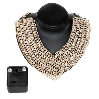 Hot Sale New Women Crystal Rhinestone Collar Necklace Choker Necklaces Earring Wedding Birthday Jewelry Sets
Hot Sale New Women Crystal Rhinestone Collar Necklace Choker Necklaces Earring Wedding Birthday Jewelry Sets