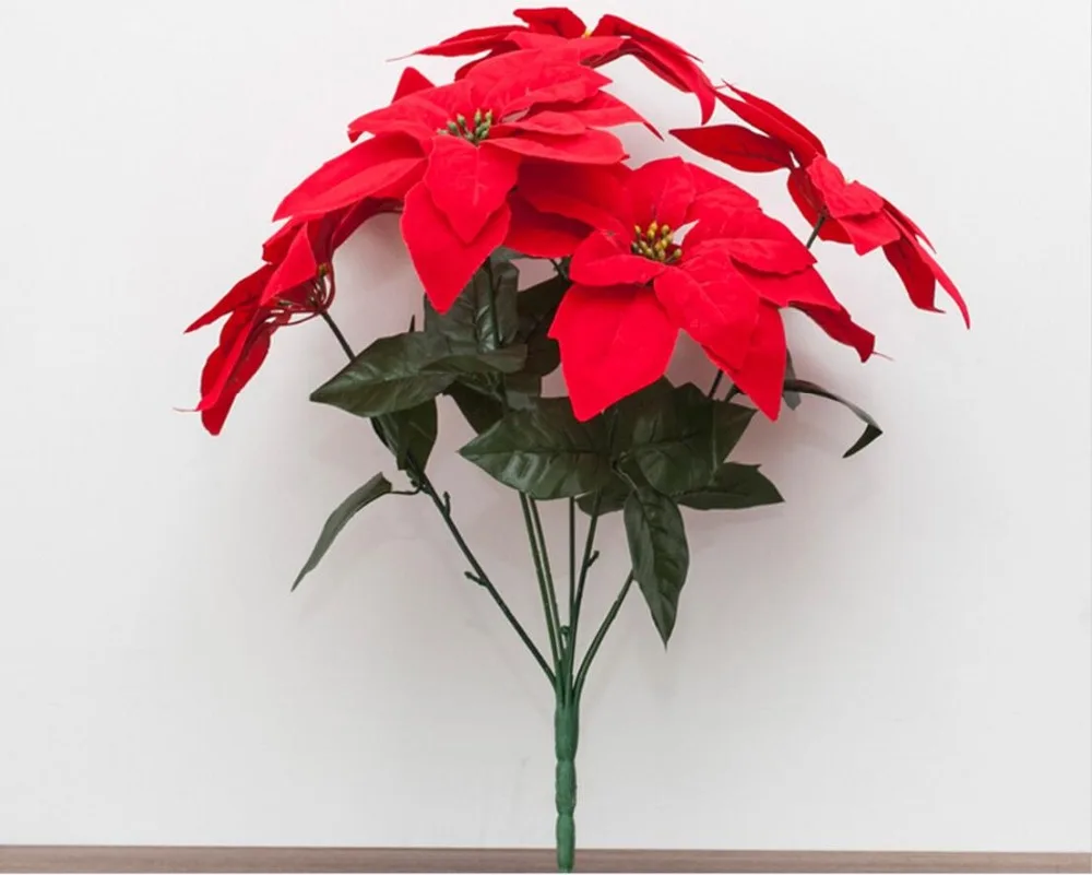 Poinsettia simulation flowers potted 7 head red flowers for Christmas decoration decorative floral mini foam rose bonsai
Poinsettia simulation flowers potted 7 head red flowers for Christmas decoration decorative floral mini foam rose bonsai