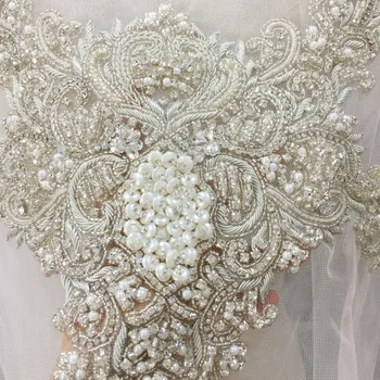 Luxury Hand Beaded Bridal Bodice Rhinestone Applique with Indian Silk Crystal Wedding Dress Panels Hauture Couture Applique
Luxury Hand Beaded Bridal Bodice Rhinestone Applique with Indian Silk Crystal Wedding Dress Panels Hauture Couture Applique