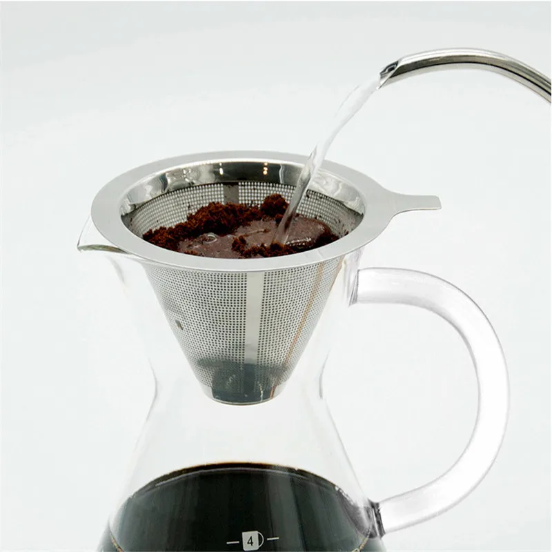 Reusable Coffee Filter Stainless Steel Holder Metal Mesh Funnel Baskets Coffee Filters
Reusable Coffee Filter Stainless Steel Holder Metal Mesh Funnel Baskets Coffee Filters