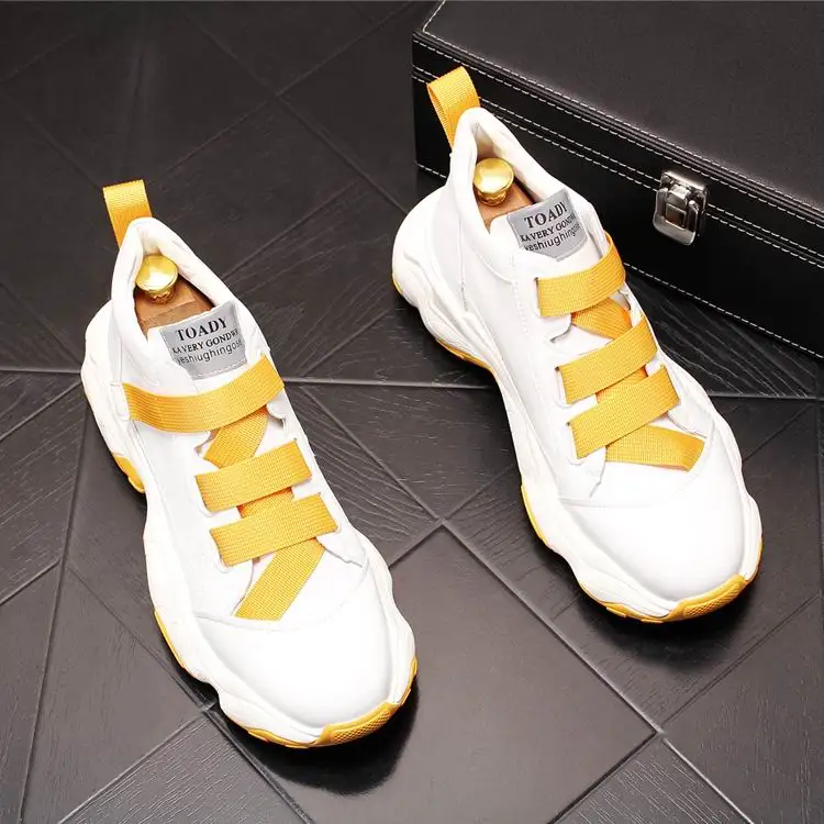 ERRFC New Arrival Personalized Men White Platform Shoes Fashion Elastic Band Hook Loop Younger Man Casual Shoes Size 38-43 Male
ERRFC New Arrival Personalized Men White Platform Shoes Fashion Elastic Band Hook Loop Younger Man Casual Shoes Size 38-43 Male