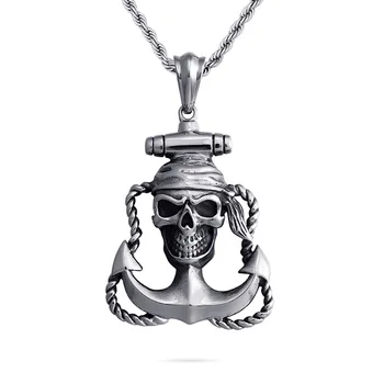 Stainless Steel Skeleton Ship Anchor Necklace Crooked Cross Pendant Necklace D258 (Necklace 24inch)
Stainless Steel Skeleton Ship Anchor Necklace Crooked Cross Pendant Necklace D258 (Necklace 24inch)