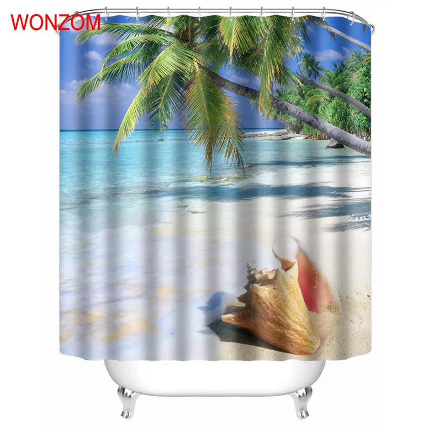 WONZOM Sea Shell Shower Curtains with 12 Hooks Modern Landscape Waterproof Curtain For Mildewproof 2017 Bathroom Decor Gift
WONZOM Sea Shell Shower Curtains with 12 Hooks Modern Landscape Waterproof Curtain For Mildewproof 2017 Bathroom Decor Gift