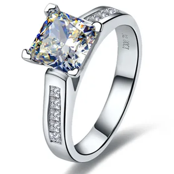 Solid Gold Au585 Engagement Princess Ring Moissanite Jewelry 2CT Ring Moissanite Princess Jewelry White Gold Ring Women G585
Solid Gold Au585 Engagement Princess Ring Moissanite Jewelry 2CT Ring Moissanite Princess Jewelry White Gold Ring Women G585