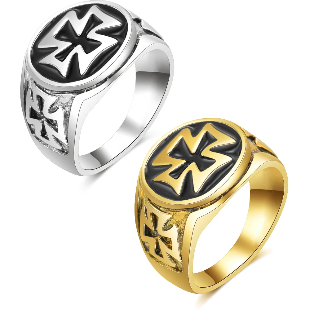New Design Stainless Steel Rings For Men Black Iron Military Biker Crusade Cross Ring Biker Hiphop Punk Husband Father Gift
New Design Stainless Steel Rings For Men Black Iron Military Biker Crusade Cross Ring Biker Hiphop Punk Husband Father Gift