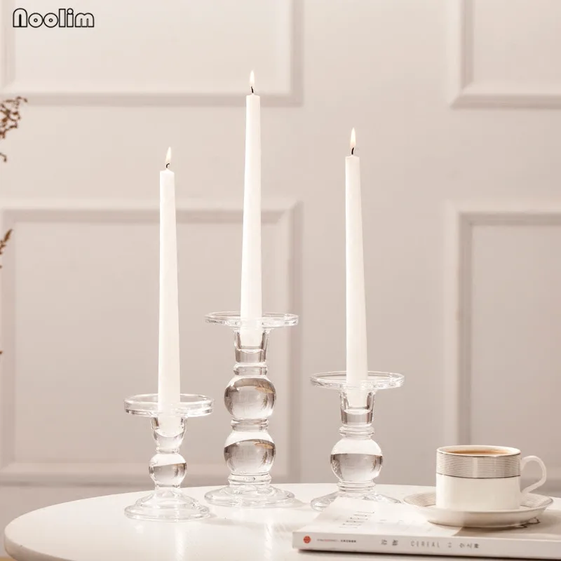 NOOLIM European Romantic Glass Candlestick Transparent Crystal Glass Simple Candle Holder For Wedding Home Bar Cafe Decoration
NOOLIM European Romantic Glass Candlestick Transparent Crystal Glass Simple Candle Holder For Wedding Home Bar Cafe Decoration