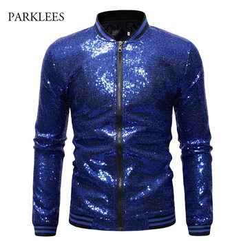Royal Blue Sequins Mens Jackets And Coats 2019 Spring New Striped Zipper Long Sleeve Bomber Jacket Men Party Dance Show Chaqueta
Royal Blue Sequins Mens Jackets And Coats 2019 Spring New Striped Zipper Long Sleeve Bomber Jacket Men Party Dance Show Chaqueta