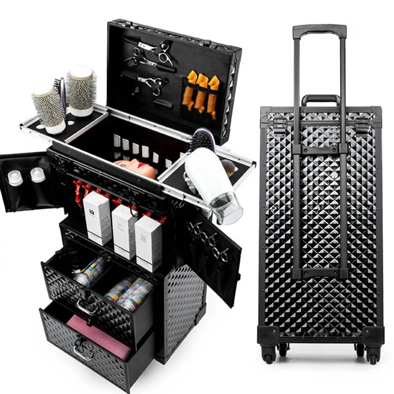

Women large capacity Trolley Cosmetic case Rolling Luggage bag,Nails Makeup Toolbox,Multi-layer Beauty Salons Trolley Suitcase