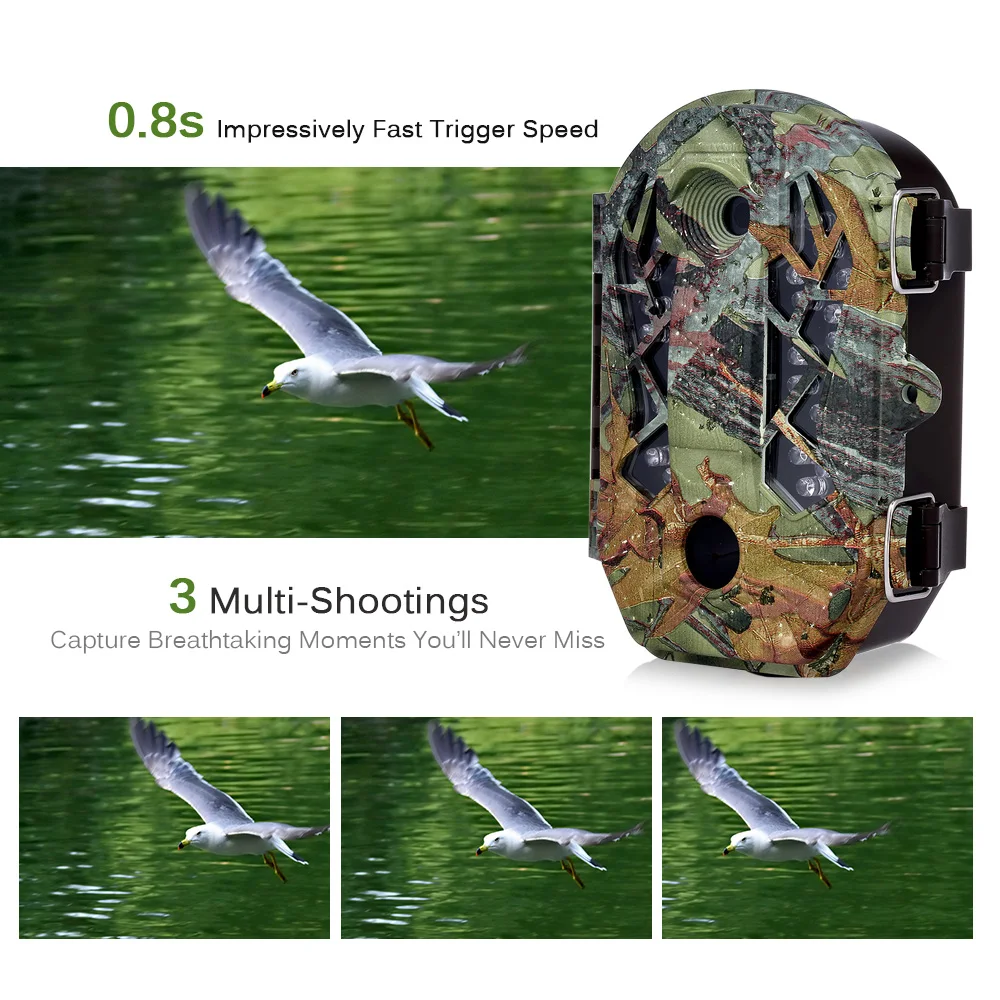 16MP 1080P Wild Cameras Outdoors Hunting Game Cameras Wildlife Scouting Camera with PIR Sensor Infrared Night Vision Waterproof
16MP 1080P Wild Cameras Outdoors Hunting Game Cameras Wildlife Scouting Camera with PIR Sensor Infrared Night Vision Waterproof